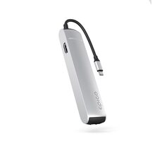 Epico Slim Hub USB-C 6v1 stříbrná / USB Hub / 3x USB-A / 1x HDMI@8K/30Hz / 1x GLAN / 1x USB-C / PD 100W