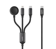 Epico Spello Datový USB-C kabel 3v1 černá / Lightning / USB-C / Apple Watch
