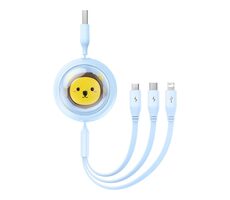 Baseus Cute & Powerful Nabíjecí USB-A kabel 3v1 1.1m modrá / 1x USB-C (M) / 1x microUSB (M) / 1x Lightning (M) 