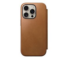 Nomad Modern Leather Folio pouzdro pro Apple iPhone 16 Pro english tan