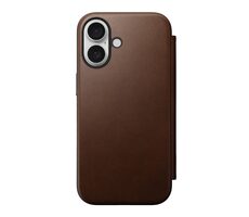 Nomad Modern Leather Folio pouzdro pro Apple iPhone 16 hnědá