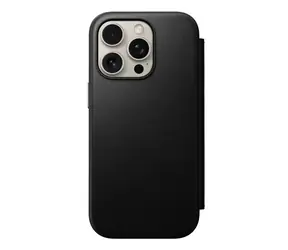 Nomad Modern Leather Folio pouzdro pro Apple iPhone 16 Pro černá