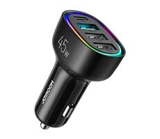 Joyroom JR-CL09 černá / Nabíječka do auta / 3x USB-A / 1x USB-C 
