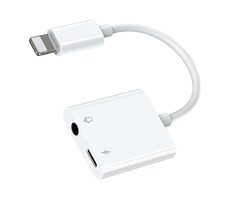 Joyroom S-Y105 Audio adaptér Lightning (M) - Jack 3.5 mm + Lightning (F) 1.5A bílá 