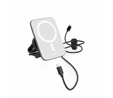 Epico Qi2 Mag+ bezdrátová autonabíječka 15W stříbrno-bílá