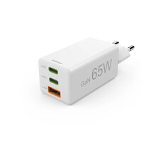 Hama GaN USB nabíječka 65W bílá / 2x USB-C / USB / PD / QC / 65W