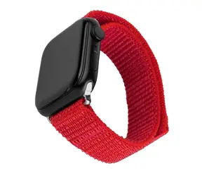 FIXED Nylonový řemínek Nylon Sporty Strap pro Apple Watch 42/44/45mm červený