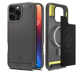Spigen Rugged Armor MagSafe ochranný kryt pro Apple iPhone 16 Pro šedá