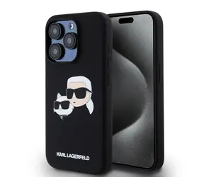 Karl Lagerfeld Liquid Silicone Double Heads Magsafe Zadní Kryt pro Apple iPhone 15 Pro černá