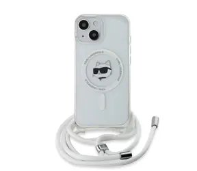 Karl Lagerfeld IML Crossbody Choupette Head Magsafe Zadní Kryt pro Apple iPhone 15 čirá