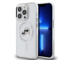 Karl Lagerfeld IML K&CH Heads Metal Frame MagSafe Zadní Kryt pro Apple iPhone 14 Pro Max čirá
