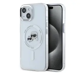 Karl Lagerfeld IML K&CH Heads Metal Frame MagSafe Zadní Kryt pro Apple iPhone 14 čirá