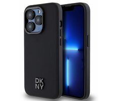 DKNY PU Leather Stack Logo Magsafe Zadní Kryt pro Apple iPhone 15 Pro Max černá