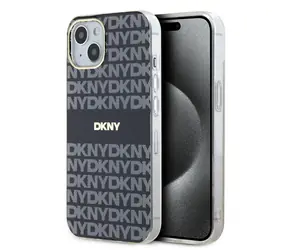 DKNY PC/TPU Repeat Pattern Tonal Stripe Magsafe Zadní Kryt pro Apple iPhone 15 černá