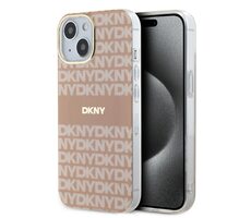 DKNY PC/TPU Repeat Pattern Tonal Stripe Magsafe Zadní Kryt pro Apple iPhone 15 růžová