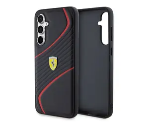 Ferrari PU Carbon Twist Zadní Kryt pro Samsung Galaxy S23 FE černá