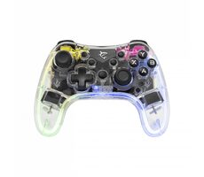 White Shark GPW-8039 LEGION transparentní / Bezdrátový gamepad /  PS3 & PS4 & PC & Android & iOS