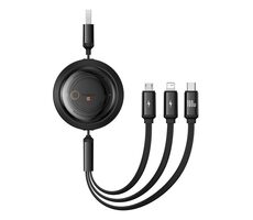 Baseus P10368700111-03 Rychlonabíjecí kabel 3v1 USB-A - microUSB & USB-C & Lightning (100W) 1.1m černá