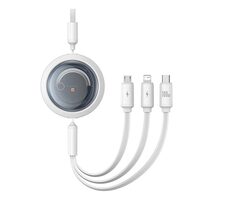 Baseus P10368700211-02 Rychlonabíjecí kabel 3v1 USB-A - microUSB & USB-C & Lightning (100W) 1.1m bílá