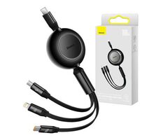 Baseus CAMJ010201 Rychlonabíjecí kabel 3v1 USB-C - microUSB & USB-C & Lightning (100W) 1.1m černá