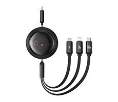 Baseus P10368700111-04 Free2Draw 3v1 USB-C - microUSB & USB-C & Lightning (100W) 1.1m černá