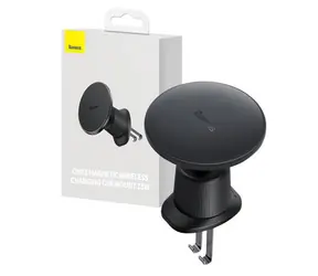 Baseus C40141001111-00 Magnetický držák telefonu s bezdrátovým nabíjením do auta černá / 15W