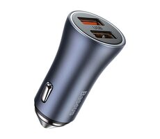 Baseus TZCCJD-A0G Golden Contactor Pro Nabíječka do auta 40W šedá / 2x USB-A / 1m USB-C kabel