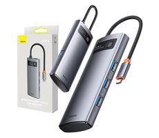 Baseus WKWG070013 Metal Gleam USB Hub 4v1 šedá / 4x USB-A