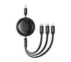Baseus P10368700111-02 Rychlonabíjecí kabel 3v1 USB-A - microUSB & USB-C & Lightning (3.5A) 1.1m černá