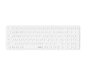 Rapoo E9310M Multi-mode bílá / Bezdrátová klávesnice / 2.4 GHz / BT 4.0 a 5.0 / ultra-tenká / 2x AAA baterie