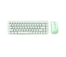 MOFII Bean 2.4G bílo-zelená / Set bezdrátové klávesnice + myši / US layout / 2.4Ghz USB dongle / 1200DPI
