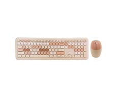 MOFII 666 2.4G béžová / Set bezdrátové klávesnice + myši / US layout / 2.4Ghz USB dongle / 1200DPI 