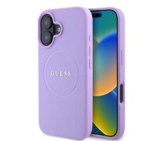 Guess PU Grained Classic Logo MagSafe Zadní Kryt pro Apple iPhone 16 fialová
