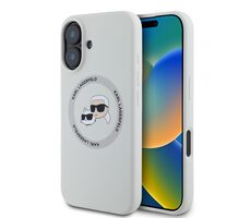Karl Lagerfeld Liquid Silicone K&CH Heads MagSafe Zadní Kryt pro Apple iPhone 16 béžová