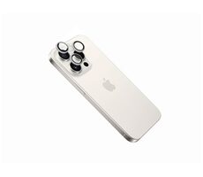 FIXED Ochranná skla čoček fotoaparátů Camera Glass pro Apple iPhone 16 Pro/16 Pro Max bílý titan
