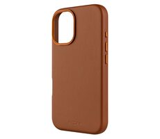 FIXED Kožený zadní kryt MagLeather s podporou MagSafe pro Apple iPhone 16 hnědý / doprodej