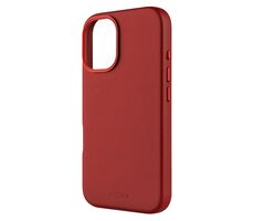 FIXED Kožený zadní kryt MagLeather s podporou MagSafe pro Apple iPhone 16 červený / doprodej