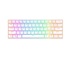 Royal Kludge RK61 RGB červené spínače bílá / Bezdrátová klávesnice / mechanická / BT & USB / US Layout