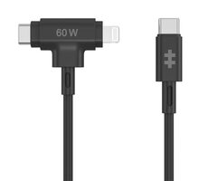 Hyper HyperJuice Nabíjecí hybridní kabel Silicone 60W USB-C (M) - Lightning 1.5m černá