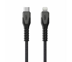 UAG Rugged Kevlar Datový a nabíjecí kabel USB-C (M) - Lightning 1.5m černo-šedá BULK
