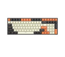 Royal Kludge RK100 hnědé spínače černo-oranžová / Bezdrátová klávesnice / mechanická / 2.4GHz & BT & USB / US Layout
