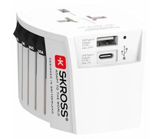 SKROSS cestovní adaptér MUV USB / univerzální pro 150 zemí / USB-A / USB-C  
