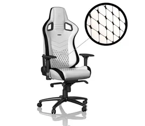 noblechairs EPIC Gaming Stuhl bílo-černá / Herní židle / syntetická kůže / nastavitelná / pojezdová kolečka / nosnost 12