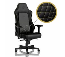 noblechairs HERO černo-zlatá / Herní židle / PU kůže / nastavitelná / pojízdná kolečka / nosnost 150 kg 