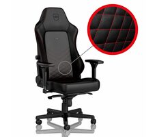 noblechairs HERO čeno-červená / Herní židle / syntetická kůže / nastavitelná / pojízdná kolečká / nosnost 150 kg 