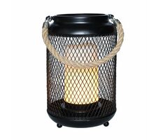Solight WO3101 kovová lucerna s LED svíčkou černá / 80lm / teplá bílá / 3xAA