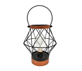 Solight WO3105 kovová lucerna se žárovkou s micro LED / 80lm / teplá bílá / 3xAA
