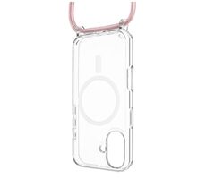 FIXED MagPure Neck Kryt s růžovou šňůrkou na krk pro Apple iPhone 16 / doprodej