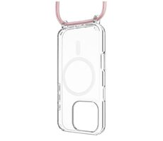 FIXED MagPure Neck Pouzdro s růžovou šňůrkou na krk pro Apple iPhone 16 Pro / doprodej
