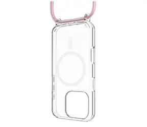 FIXED MagPure Neck Pouzdro s růžovou šňůrkou na krk pro Apple iPhone 16 Pro